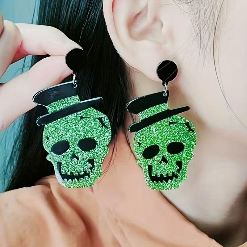 Halloween Stud Earrings Skull Alien Eardrop Ear Jewelry