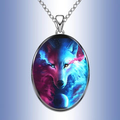 Punk Animal Wolf Head Pendant Necklace Hip Hop Jewelry
