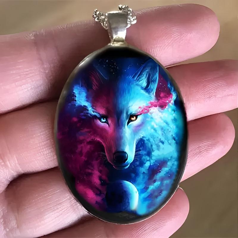 Punk Animal Wolf Head Pendant Necklace Hip Hop Jewelry