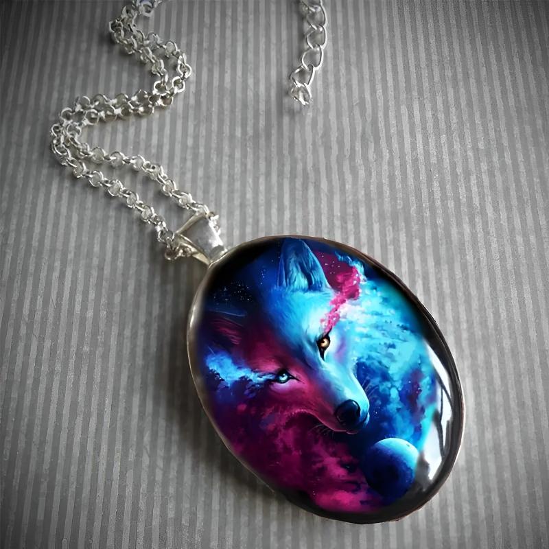 Punk Animal Wolf Head Pendant Necklace Hip Hop Jewelry