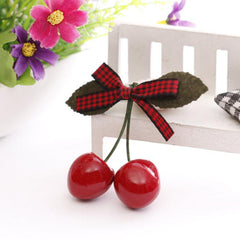 Children's Cherry Hairpin Bow Princess Head Flower