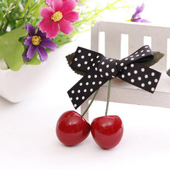 Children's Cherry Hairpin Bow Princess Head Flower