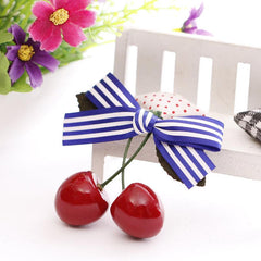 Children's Cherry Hairpin Bow Princess Head Flower