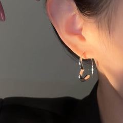 Versatile Retro Metal Love Earrings with Ear Hook