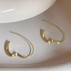 Versatile Retro Metal Love Earrings with Ear Hook
