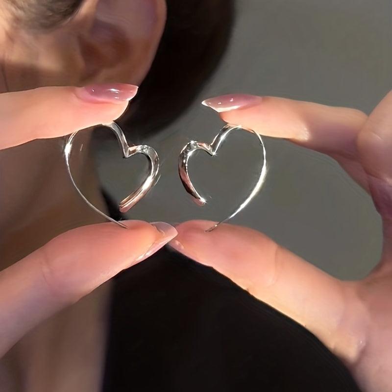 Versatile Retro Metal Love Earrings with Ear Hook