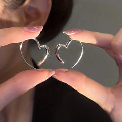 Versatile Retro Metal Love Earrings with Ear Hook