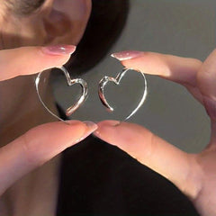 Versatile Retro Metal Love Earrings with Ear Hook
