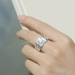 1ct Moissanite 925 Silver Men's Wedding Band