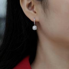 Moissanite Stud Earrings for Women - Silvery Jewelry Decor
