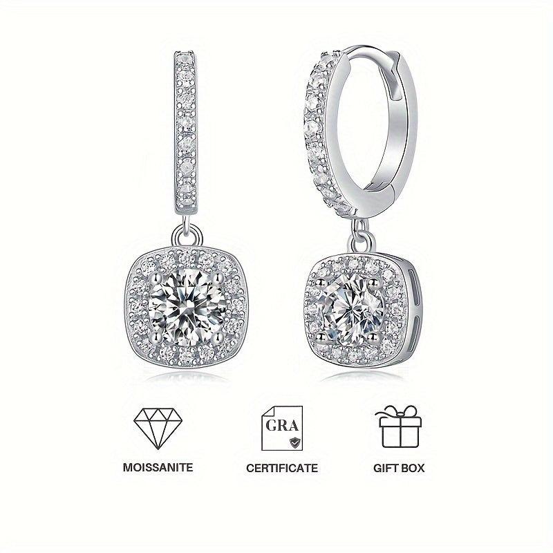 Moissanite Stud Earrings for Women - Silvery Jewelry Decor