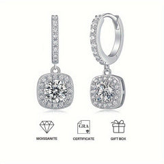 Moissanite Stud Earrings for Women - Silvery Jewelry Decor