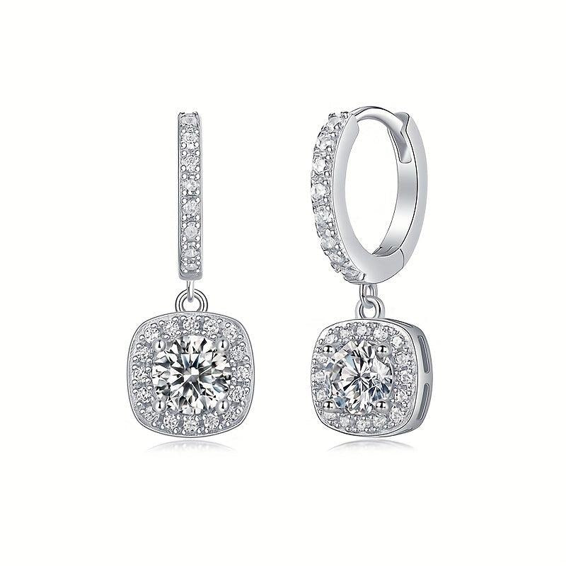 Moissanite Stud Earrings for Women - Silvery Jewelry Decor