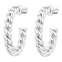 Vintage Metal Twisted C Word Earrings Bohemian Style Jewelry