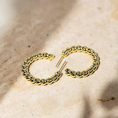 Vintage Metal Twisted C Word Earrings Bohemian Style Jewelry