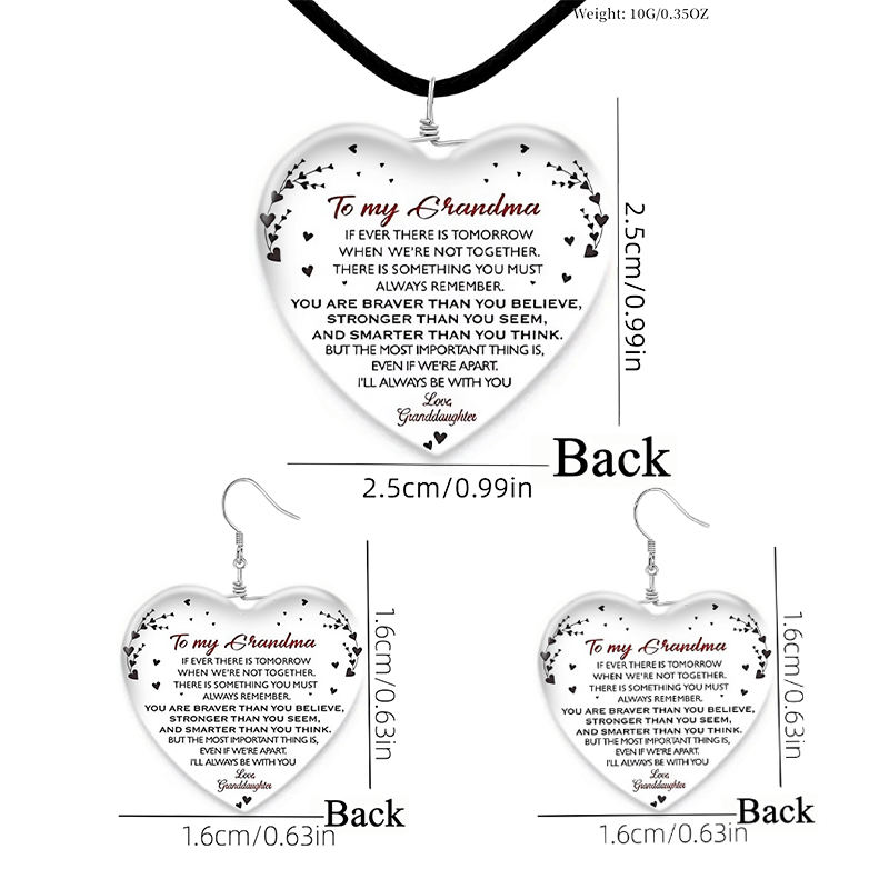 Cat Pattern Glass Pendant Necklace Earring Set For Girl