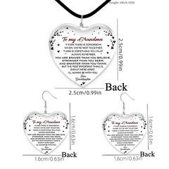 Cat Pattern Glass Pendant Necklace Earring Set For Girl
