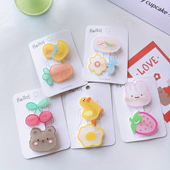Summer Animal & Fruit Hair Clips for Baby Girls