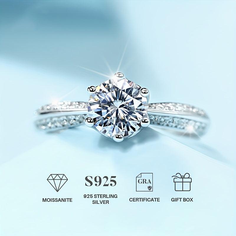 2.5ct Moissanite 925 Silver Women's Wedding Band For Banquet Party