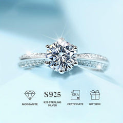 2.5ct Moissanite 925 Silver Women's Wedding Band For Banquet Party