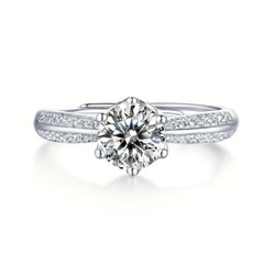 2.5ct Moissanite 925 Silver Women's Wedding Band For Banquet Party