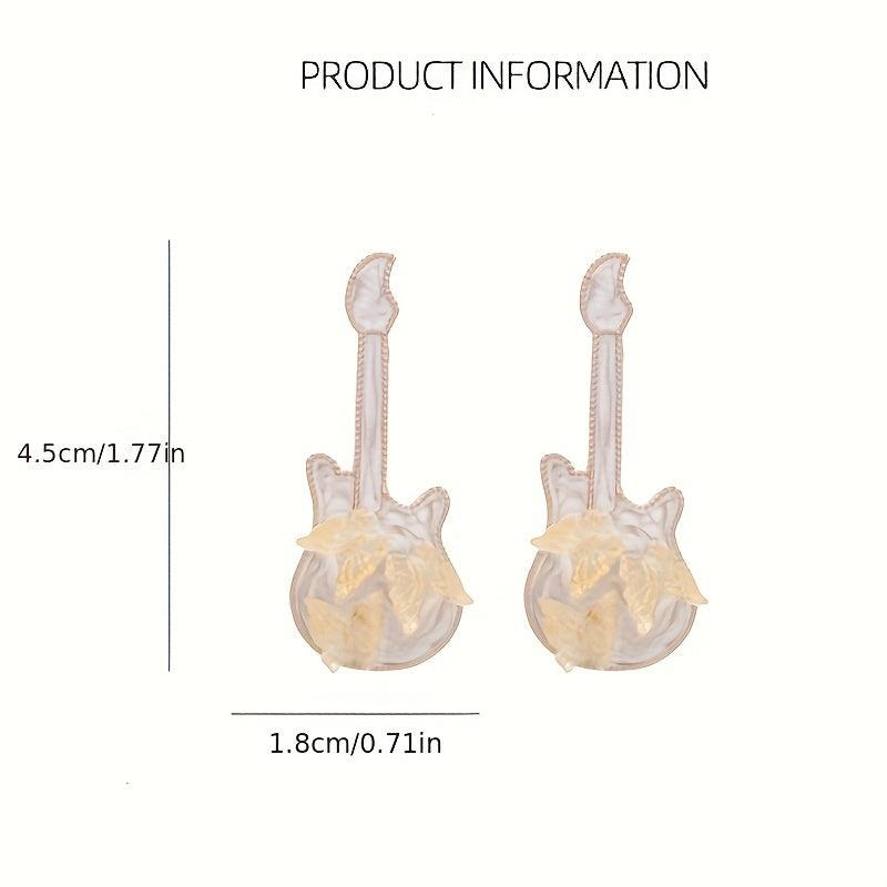 Pink Bohemian Butterfly Guitar Y2K Earrings