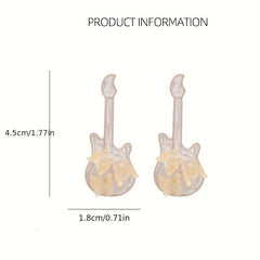 Pink Bohemian Butterfly Guitar Y2K Earrings