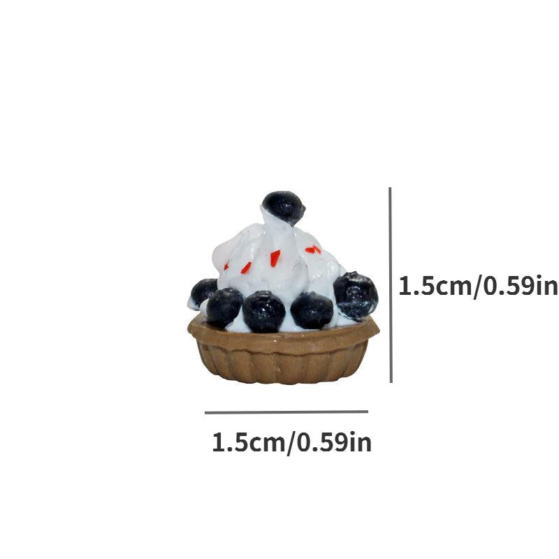Dollhouse Mini Cream Dessert Fruit Tart Ornament