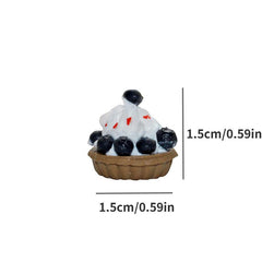 Dollhouse Mini Cream Dessert Fruit Tart Ornament