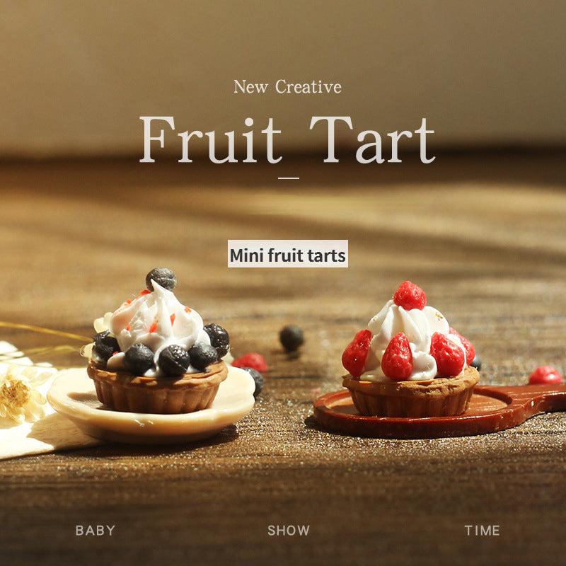 Dollhouse Mini Cream Dessert Fruit Tart Ornament