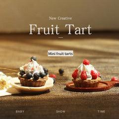 Dollhouse Mini Cream Dessert Fruit Tart Ornament