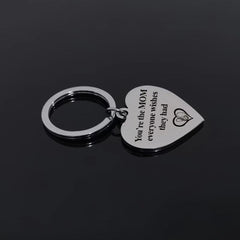 Mom's Gift Peach Heart Keychain