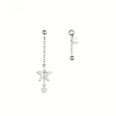 Asymmetric Hollow Star Tassel Earrings Christmas Gift