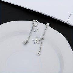Asymmetric Hollow Star Tassel Earrings Christmas Gift