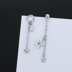Asymmetric Hollow Star Tassel Earrings Christmas Gift