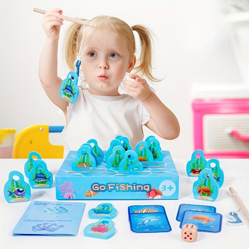Wooden Fishing Game Preschool Fine Motor Skills Learning
