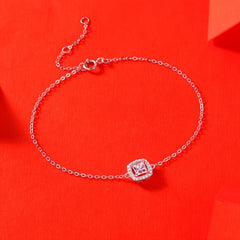Moissanite Bracelet Silvery Women's Bracelet, Wedding Anniversary Gift
