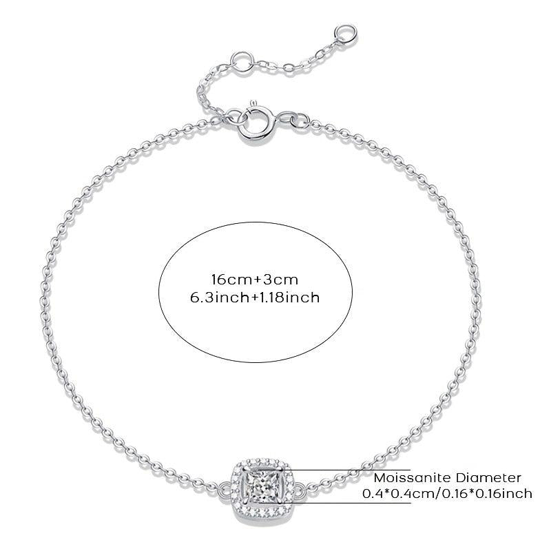 Moissanite Bracelet Silvery Women's Bracelet, Wedding Anniversary Gift