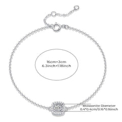 Moissanite Bracelet Silvery Women's Bracelet, Wedding Anniversary Gift