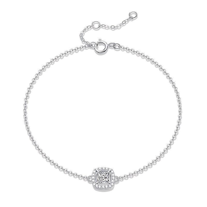 Moissanite Bracelet Silvery Women's Bracelet, Wedding Anniversary Gift