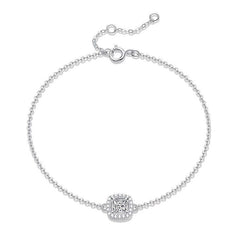 Moissanite Bracelet Silvery Women's Bracelet, Wedding Anniversary Gift