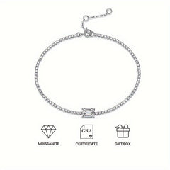 Moissanite Tennis Bracelet 925 Sterling Silver Women's Tennis Bracelet