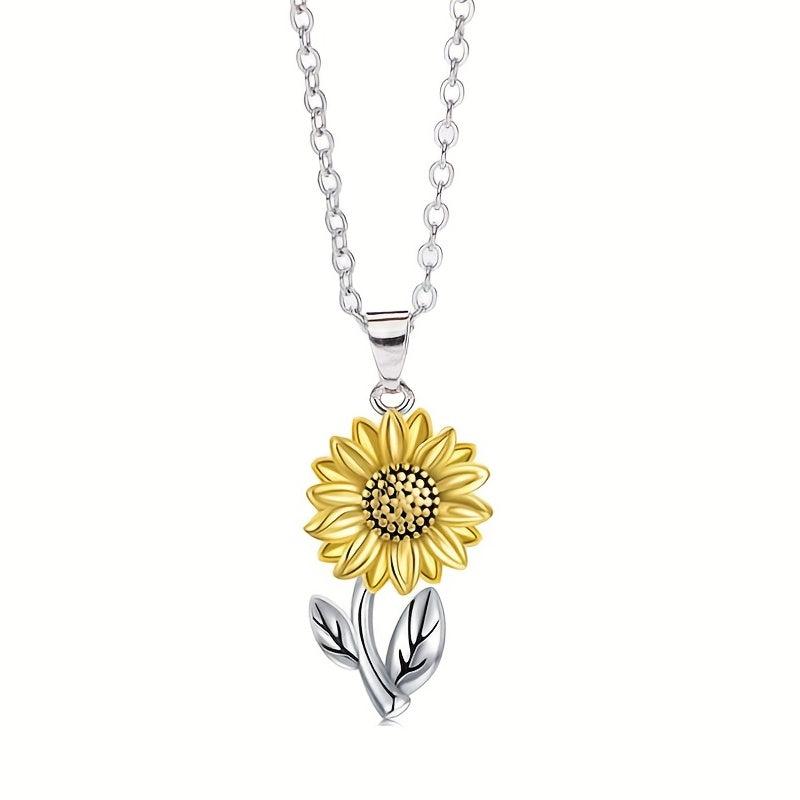 Sunflower Earrings & Necklace Set Floral Accessories Women Gift