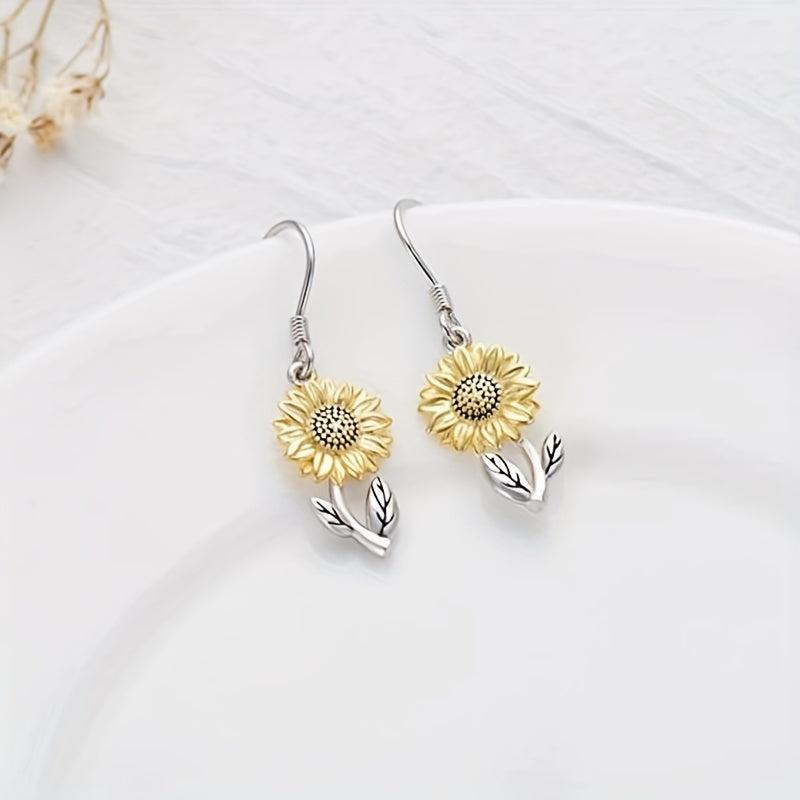Sunflower Earrings & Necklace Set Floral Accessories Women Gift