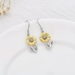 Sunflower Earrings & Necklace Set Floral Accessories Women Gift