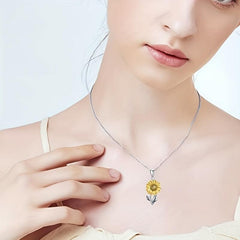 Sunflower Earrings & Necklace Set Floral Accessories Women Gift