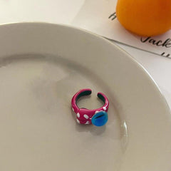Funny Big Eye Denim Ring Sweet Hot Girl All Match Irregular Open Finger Ring