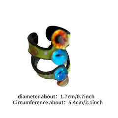Funny Big Eye Denim Ring Sweet Hot Girl All Match Irregular Open Finger Ring