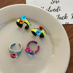 Funny Big Eye Denim Ring Sweet Hot Girl All Match Irregular Open Finger Ring