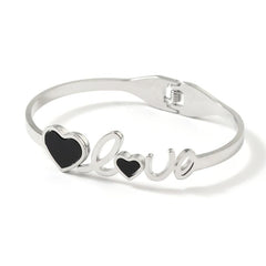 Steel Peach Heart Carved LOVE Art Classic Vintage Jewelry
